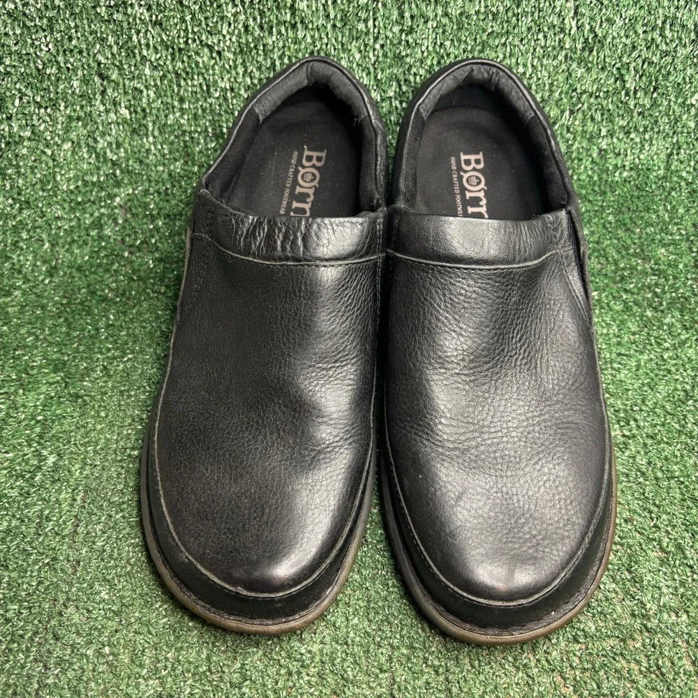 Born H57303 Leather Comfort Slip On Loafer Casual Walking Shoe Black Mens Sz 11M